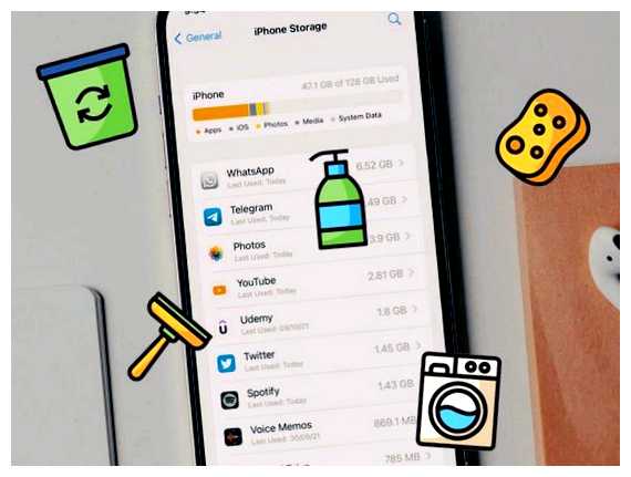 Как освободить место для кэша на айфоне мире, которое используется для различных